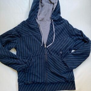 VTG Y2K VOLCOM PINSTRIPE HOODIE Reversible boxy fit Gorpcore Skater Cyber Grunge